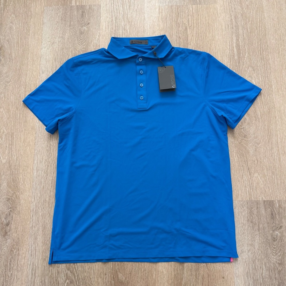 G/Fore‎ Men's The Madison Club Polo Racer Blue Size XL Golf Pray For Birdies NWT